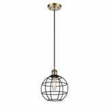 Lake Placid 1 Light Small Cord Hung Pendant 8 Inch Wide by Innovations - 516-1P-LP-8