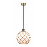 Farmhouse Rope 1 Light Cord Hung Small Pendant 13 Inch Tall by Innovations - 516-1P-G12-10R