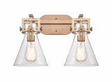 Newton Cone 2 Light Vanity Light 12 Inch Tall by Innovations - 411-2W-G411-7