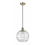 Athens Deco Swirl 1 Light Small Pendant 13 Inch Tall by Innovations - 516-1P-G1213-10