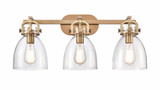 Newton Bell 3 Light Cone Glass Vanity Light by Innovations - 412-3W-G412