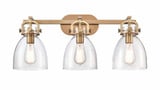 Newton Bell 3 Light Cone Glass Vanity Light by Innovations - 412-3W-G412