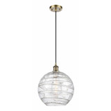 Athens Deco Swirl 1 Light Medium Pendant 15 Inch Tall by Innovations - 516-1P-G1213-12