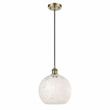 White Mouchette 1 Light Cord Hung Small Pendant by Innovations - 516-1P-G1216-10