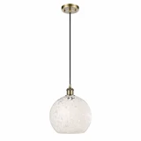 White Mouchette 1 Light Cord Hung Small Pendant by Innovations - 516-1P-G1216-10