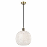 White Mouchette 1 Light Cord Hung Medium Pendant by Innovations - 516-1P-G1216-12