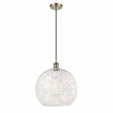 White Mouchette 1 Cord Hung Medium Pendant 16.63 Inch Tall by Innovations - 516-1P-G1216-14