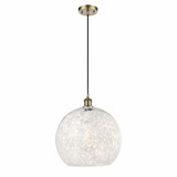 White Mouchette 1 Cord Hung Medium Pendant 16.63 Inch Tall by Innovations - 516-1P-G1216-14