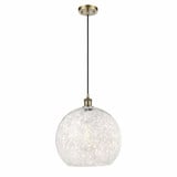 White Mouchette 1 Cord Hung Medium Pendant 16.63 Inch Tall by Innovations - 516-1P-G1216-14