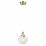 White Mouchette 1 Light Cord Hung Mini Pendant by Innovations - 516-1P-G1216-6