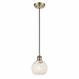 White Mouchette 1 Light Cord Hung Mini Pendant by Innovations - 516-1P-G1216-6