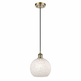 White Mouchette 1 Light Cord Hung Small Pendant 10 Inch Tall by Innovations - 516-1P-G1216-8