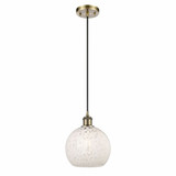 White Mouchette 1 Light Cord Hung Small Pendant 10 Inch Tall by Innovations - 516-1P-G1216-8