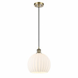 White Venetian 1 Cord Hung Small Pendant 11.75 Inch Tall by Innovations - 516-1P-G1217-10