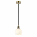 White Venetian 1 Light Cord Hung Mini Pendant by Innovations - 516-1P-G1217-6