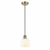 White Venetian 1 Light Cord Hung Mini Pendant by Innovations - 516-1P-G1217-6