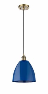 Plymouth Dome 1 Light Small Cord Pendant 9 Inch Wide by Innovations - 516-1P-PLYM-9