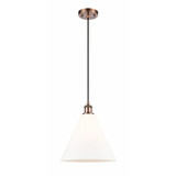 Berkshire 1 Light Medium Cord Hung Pendant 14.75 Inch Tall by Innovations - 516-1P-GBC-12