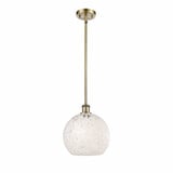 White Mouchette 1 Light Stem Hung Small Pendant by Innovations - 516-1S-G1216-10