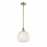 White Mouchette 1 Light Stem Hung Small Pendant by Innovations - 516-1S-G1216-10