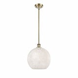 White Mouchette 1 Light Stem Hung Pendant by Innovations 516-1S-G1216-12 - 516-1S-G1216-12