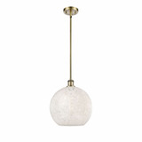 White Mouchette 1 Light Stem Hung Pendant by Innovations 516-1S-G1216-12 - 516-1S-G1216-12