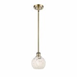 White Mouchette 1 Light Stem Hung Mini Pendant by Innovations - 516-1S-G1216-6