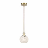 White Mouchette 1 Light Stem Hung Mini Pendant by Innovations - 516-1S-G1216-6