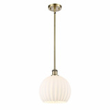 White Venetian 1 Stem Hung Small Pendant 11.75 Inch Tall by Innovations - 516-1S-G1217-10
