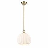 White Venetian 1 Stem Hung Small Pendant 11.75 Inch Tall by Innovations - 516-1S-G1217-10