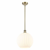 White Venetian 1 Light Stem Hung Pendant by Innovations 516-1S-G1217-12 - 516-1S-G1217-12