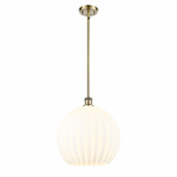 White Venetian 1 Light Stem Hung Pendant by Innovations 516-1S-G1217-14 - 516-1S-G1217-14