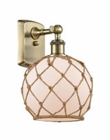 Farmhouse Rope 1 Light Wall Sconce by Innovations - 516-1W-G12-8R