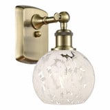 White Mouchette 1 Light Wall Sconce 9 Inch Tall by Innovations - 516-1W-G1216-6