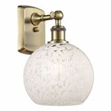 White Mouchette 1 Light Wall Sconce 11 Inch Tall by Innovations - 516-1W-G1216-8