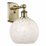 White Mouchette 1 Light Wall Sconce 11 Inch Tall by Innovations - 516-1W-G1216-8
