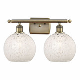 White Mouchette 2 Light Vanity Light 16 Inch Wide by Innovations - 516-2W-G1216-6
