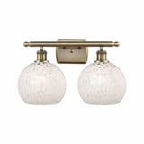 White Mouchette 2 Light Vanity Light 18 Inch Wide by Innovations - 516-2W-G1216-8