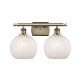White Mouchette 2 Light Vanity Light 18 Inch Wide by Innovations - 516-2W-G1216-8