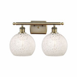 White Mouchette 2 Light Vanity Light 18 Inch Wide by Innovations - 516-2W-G1216-8