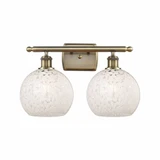 White Mouchette 2 Light Vanity Light 18 Inch Wide by Innovations - 516-2W-G1216-8