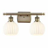 White Venetian 2 Light Vanity Light 16 Inch Wide by Innovations - 516-2W-G1217-6