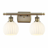 White Venetian 2 Light Vanity Light 16 Inch Wide by Innovations - 516-2W-G1217-6