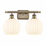 White Venetian 2 Light Vanity Light 18 Inch Wide by Innovations - 516-2W-G1217-8