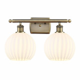 White Venetian 2 Light Vanity Light 18 Inch Wide by Innovations - 516-2W-G1217-8