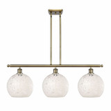 White Mouchette 3 Light Stem Hung Oversized Island Pendant by Innovations - 516-3I-G1216-10