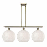 White Mouchette 3 Steel Stem Hung Oversized Island Pendant by Innovations - 516-3I-G1216-12