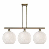 White Mouchette 3 Steel Stem Hung Oversized Island Pendant by Innovations - 516-3I-G1216-12