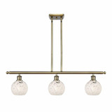 White Mouchette 3 Brass Stem Hung Oversized Island Pendant by Innovations - 516-3I-G1216-6