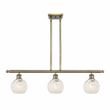 White Mouchette 3 Brass Stem Hung Oversized Island Pendant by Innovations - 516-3I-G1216-6